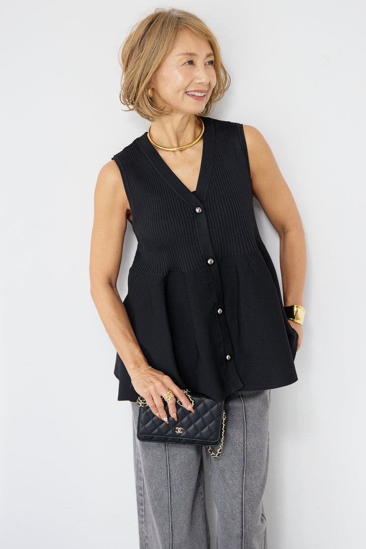 リブペプラムニット