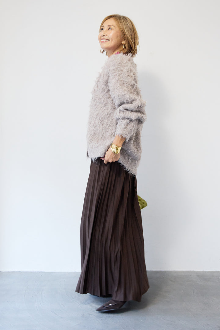 ウエストゴム ロングプリーツスカート