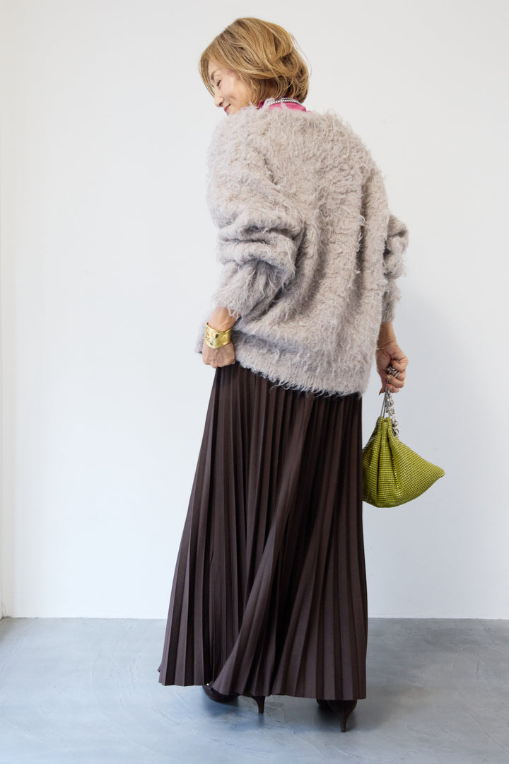 ウエストゴム ロングプリーツスカート
