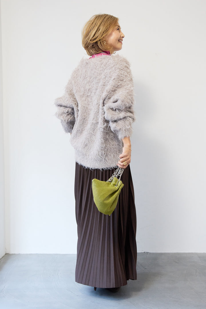 ウエストゴム ロングプリーツスカート