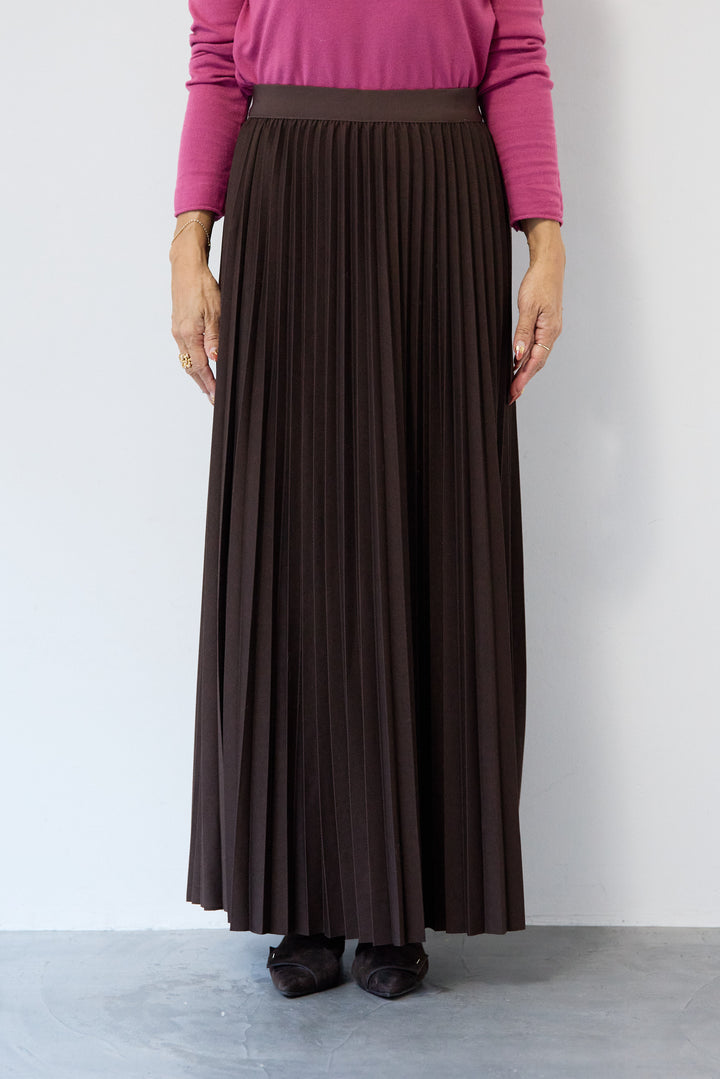 ウエストゴム ロングプリーツスカート