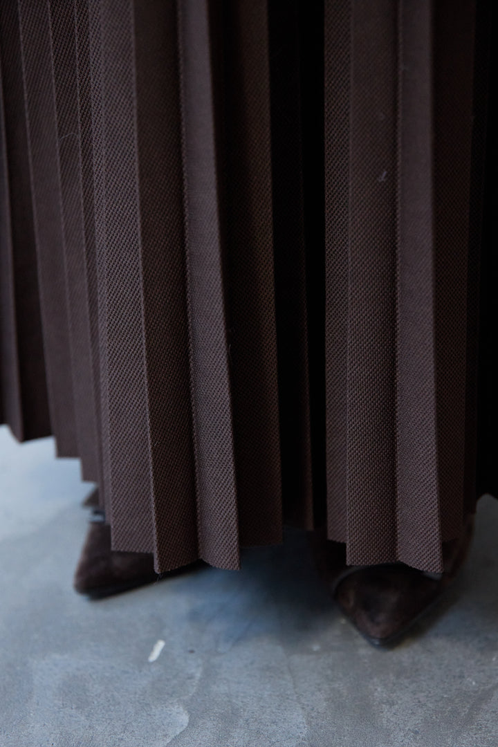 ウエストゴム ロングプリーツスカート