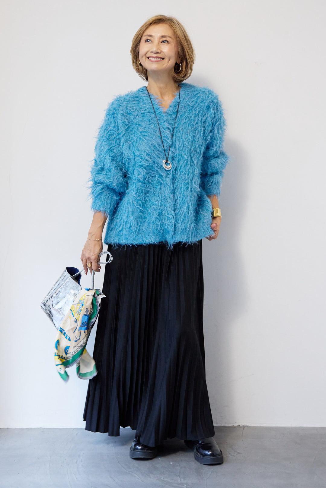 ウエストゴム ロングプリーツスカート