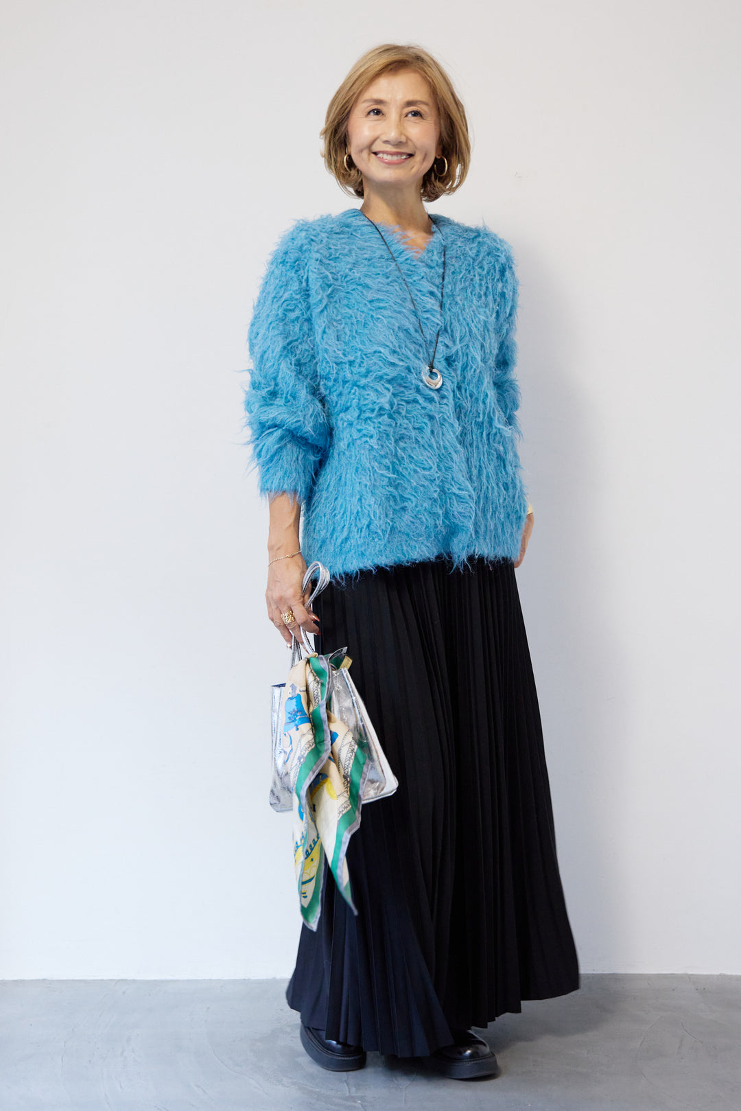 ウエストゴム ロングプリーツスカート