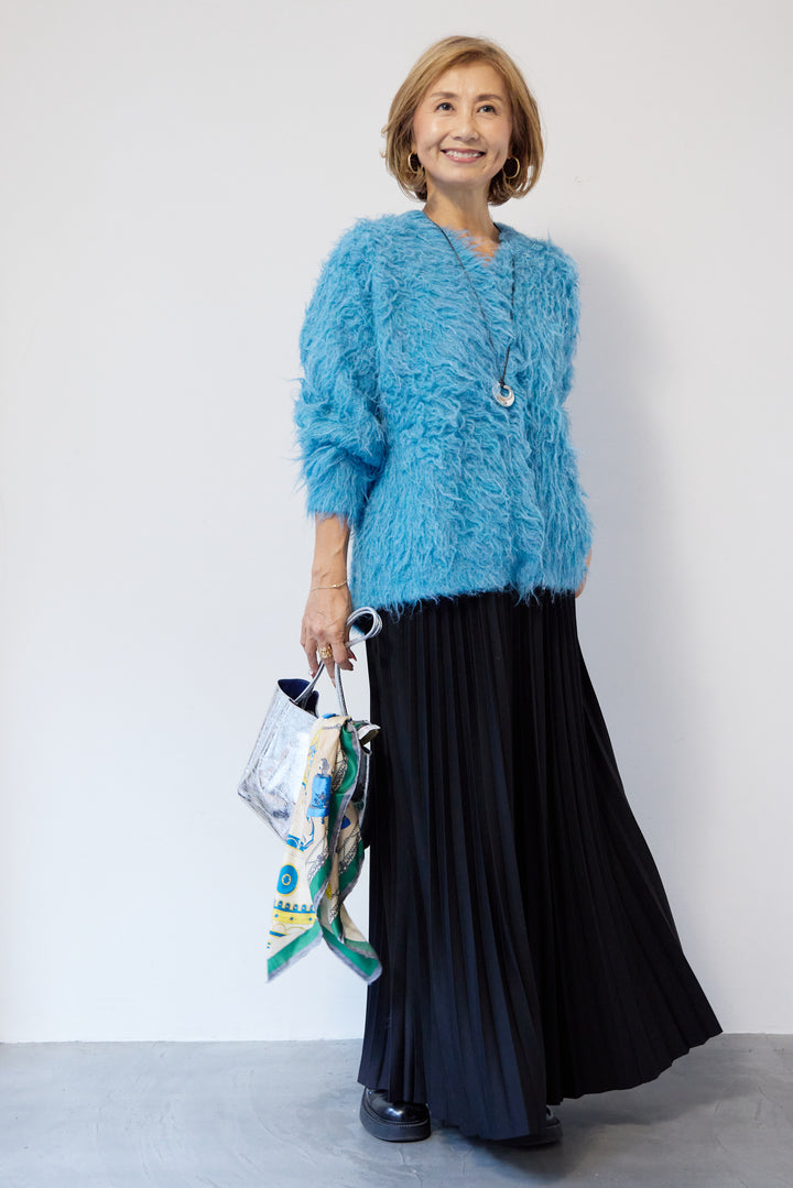 ウエストゴム ロングプリーツスカート