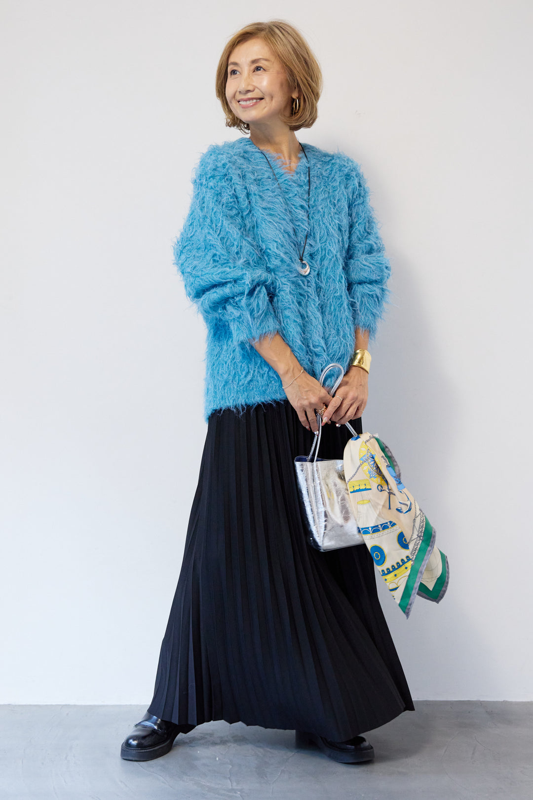 ウエストゴム ロングプリーツスカート