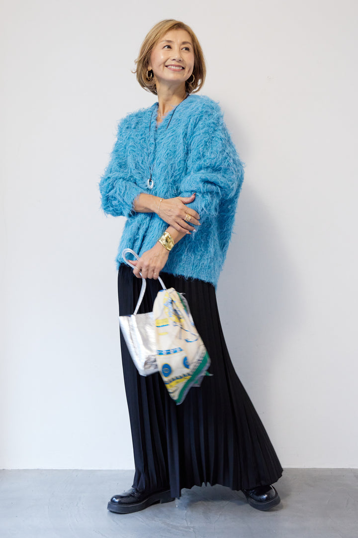 ウエストゴム ロングプリーツスカート