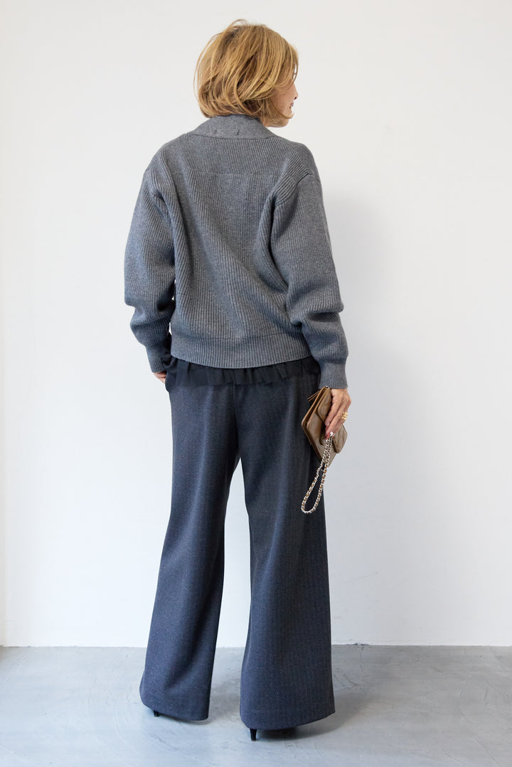 ショートニリブットカーディガン