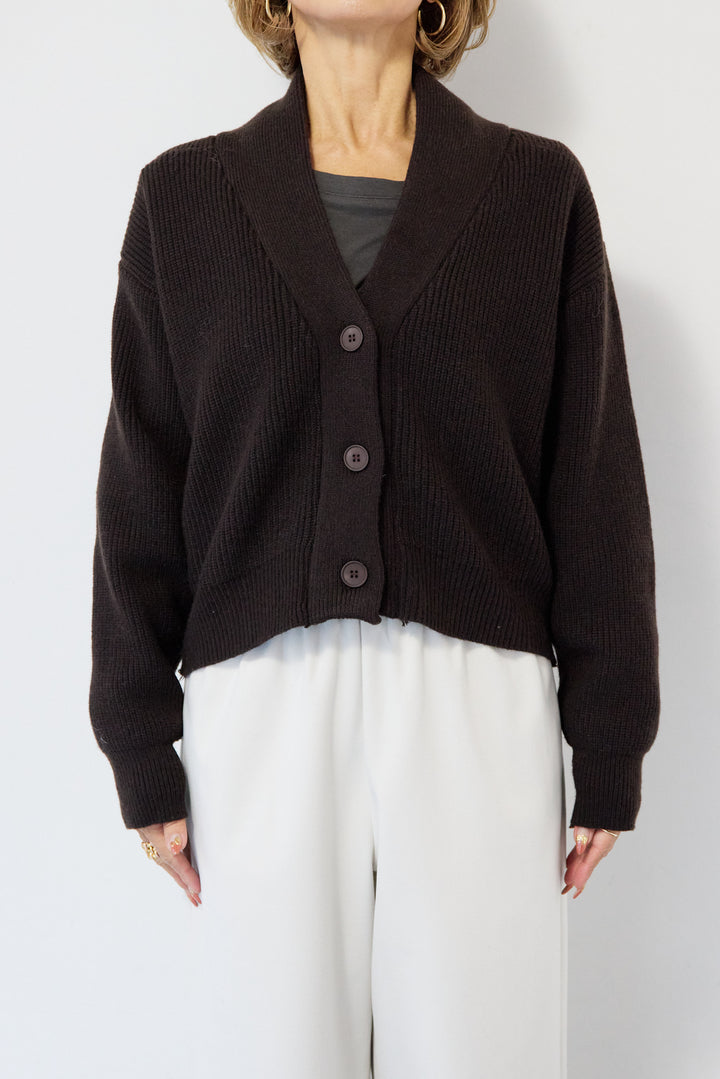 ショートニリブットカーディガン