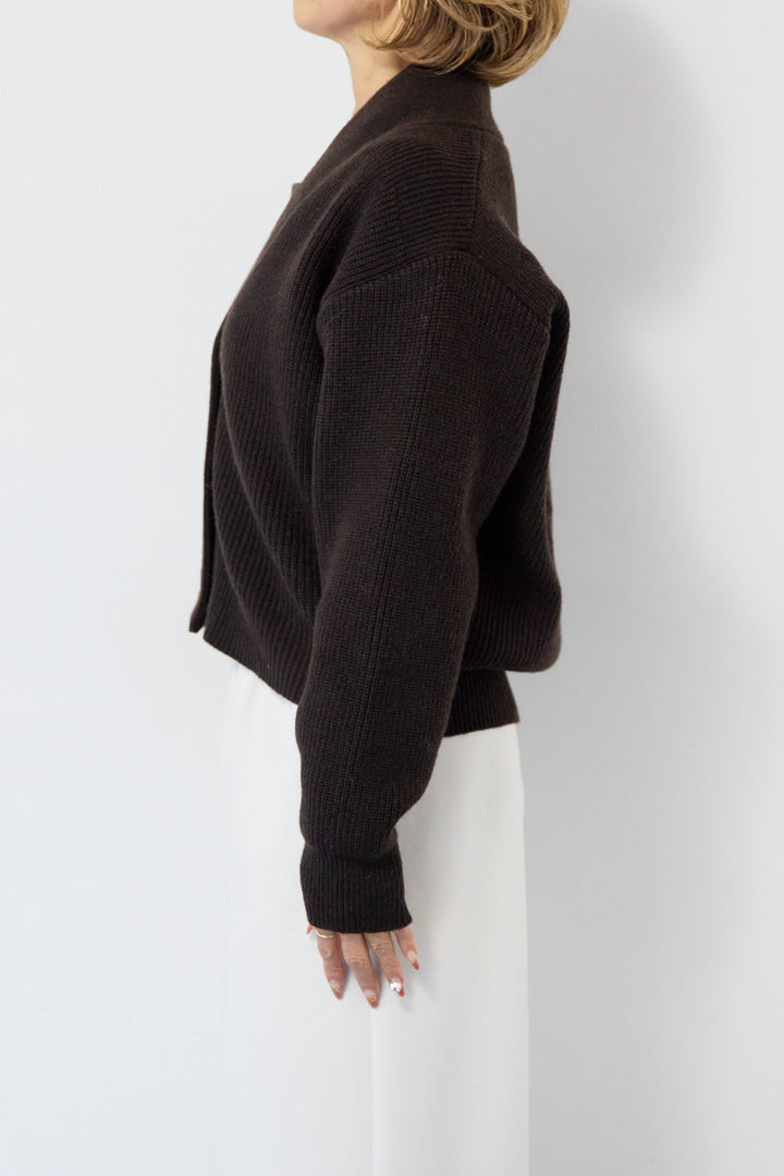 ショートニリブットカーディガン