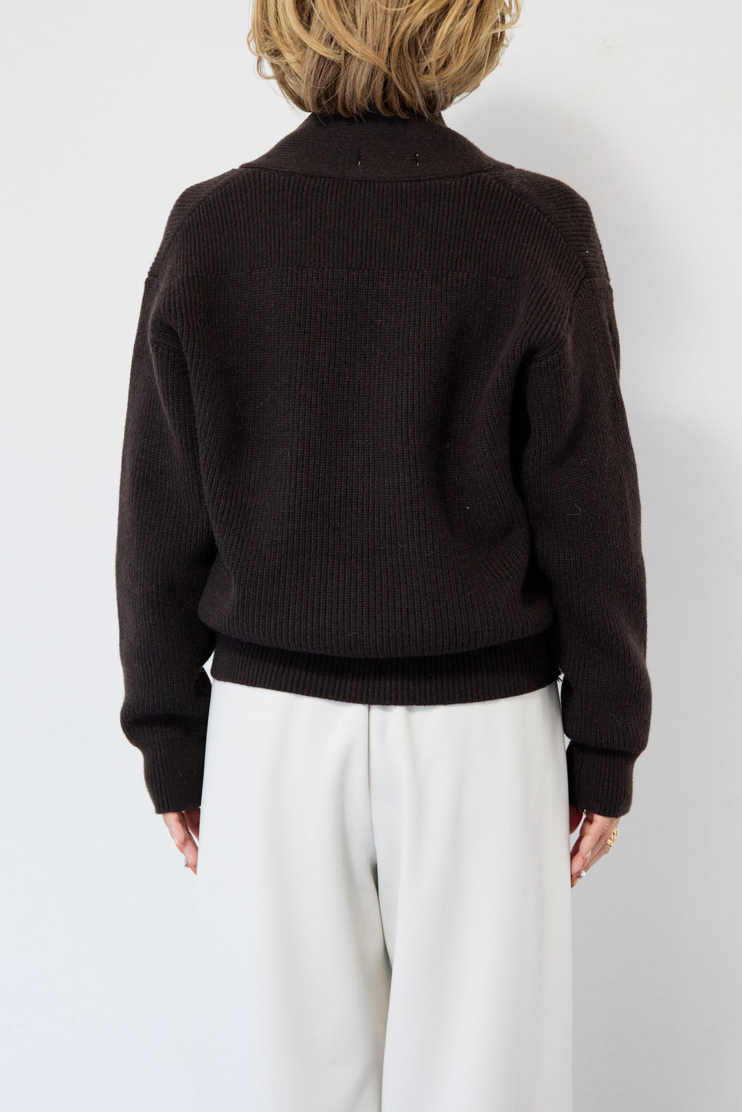 ショートニリブットカーディガン