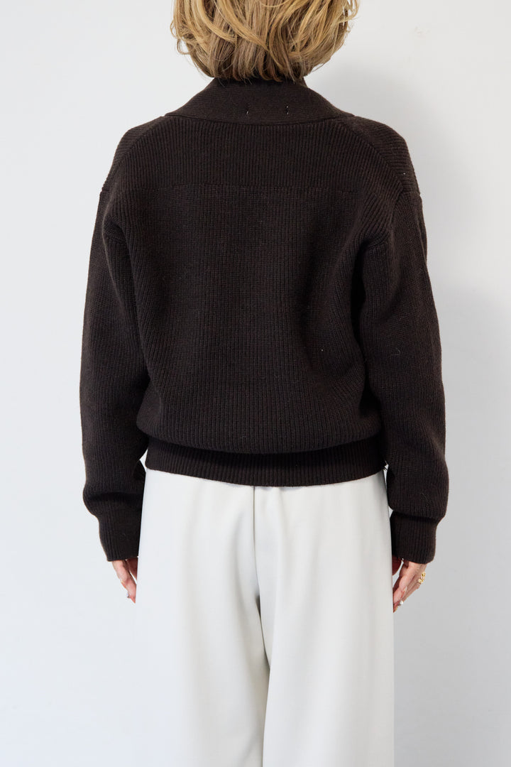 ショートニリブットカーディガン