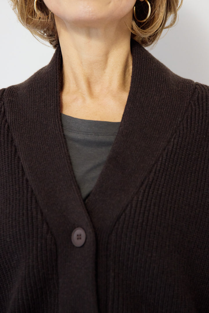 ショートニリブットカーディガン