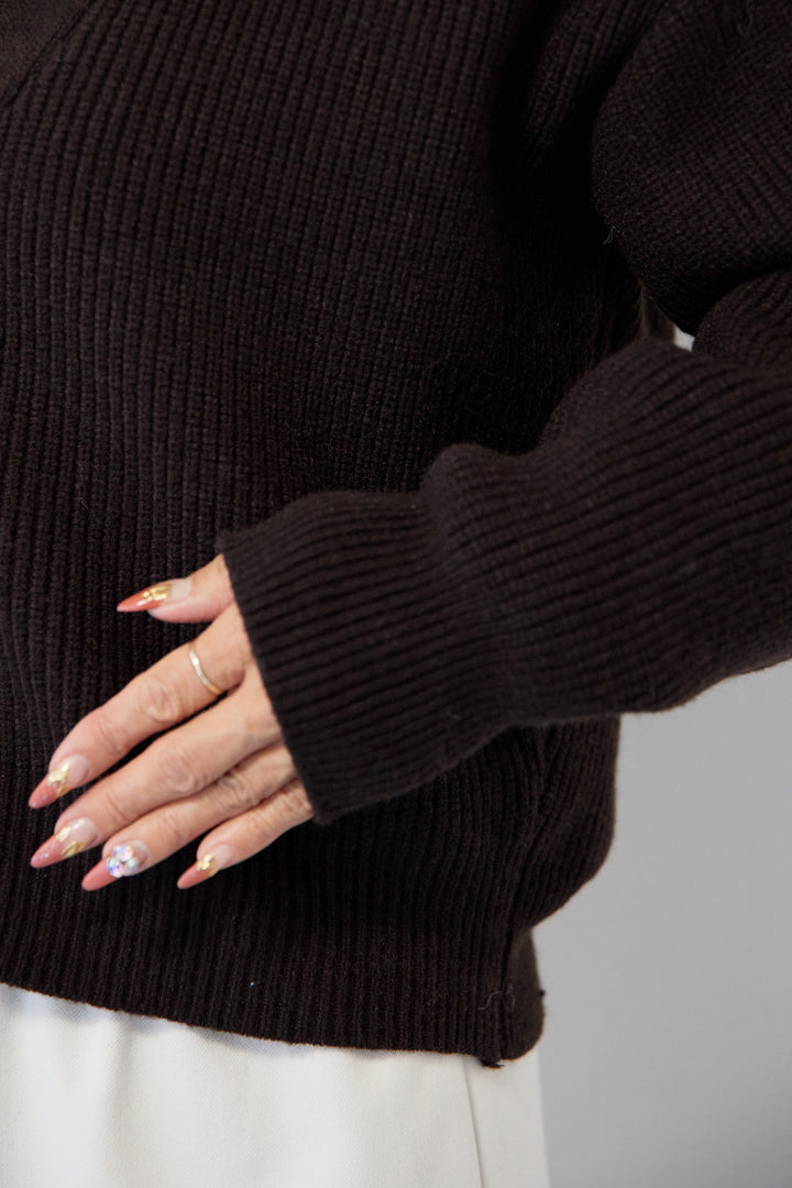 ショートニリブットカーディガン