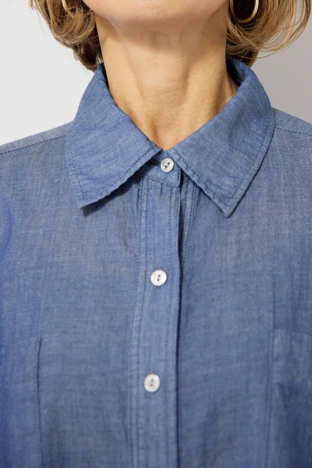 [SET]シアーデニムシャツ+ランダムタックスカート(2set)