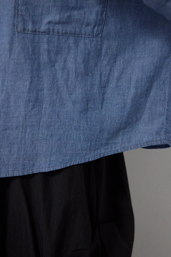 [SET]シアーデニムシャツ+ランダムタックスカート(2set)