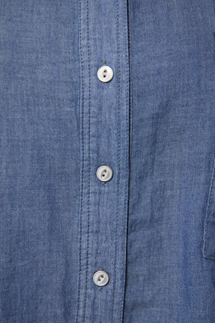 [SET]シアーデニムシャツ+ランダムタックスカート(2set)