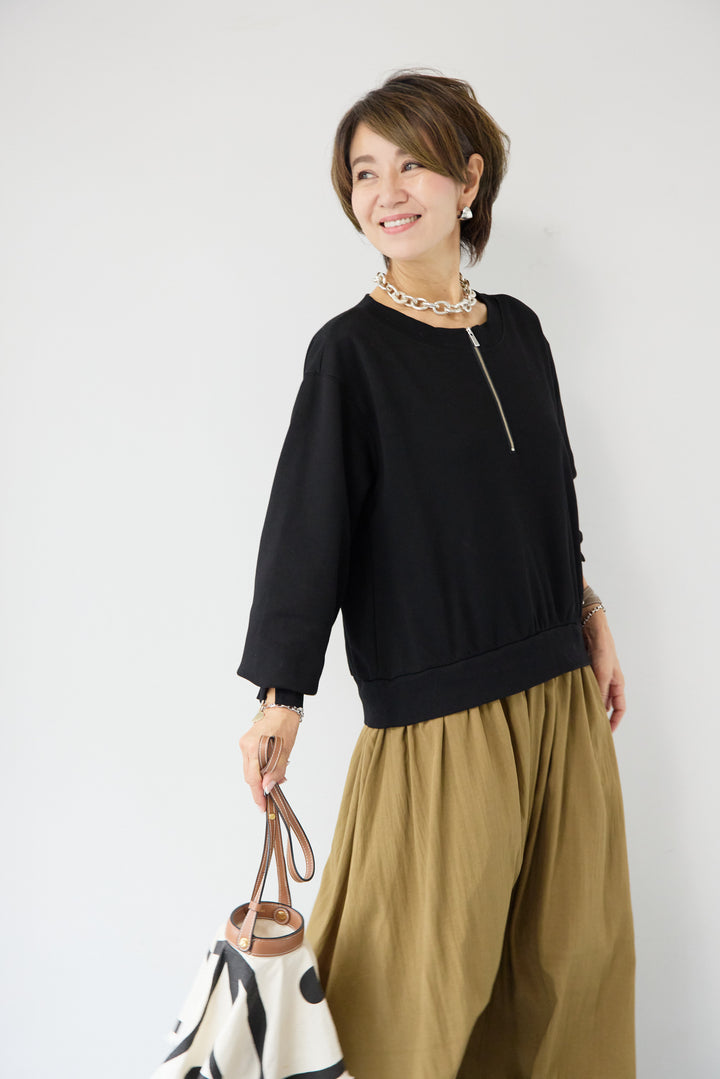 ハーフジップドッキングワンピース