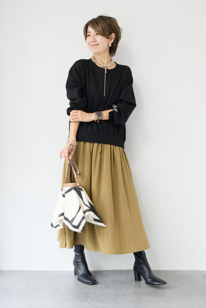 ハーフジップドッキングワンピース