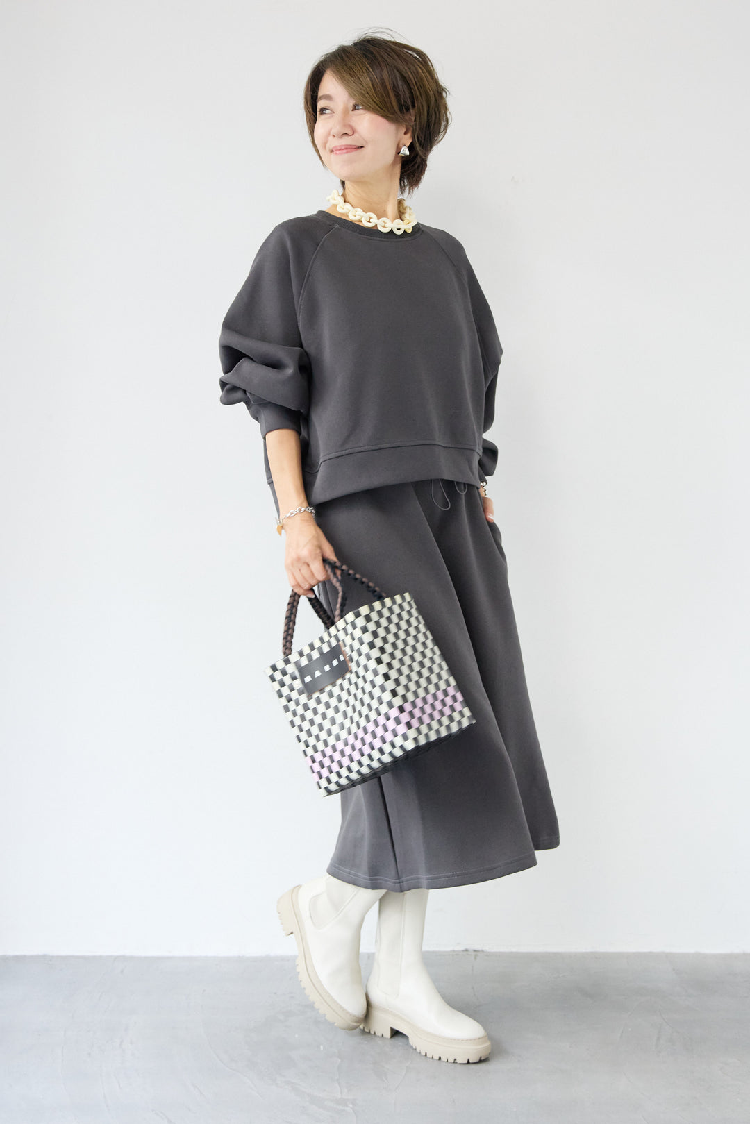 スウェットドッキングワンピース