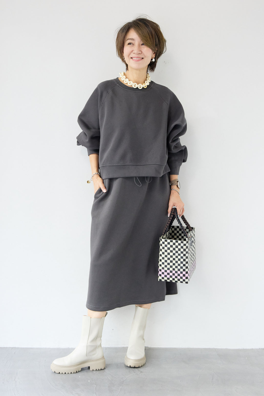 スウェットドッキングワンピース