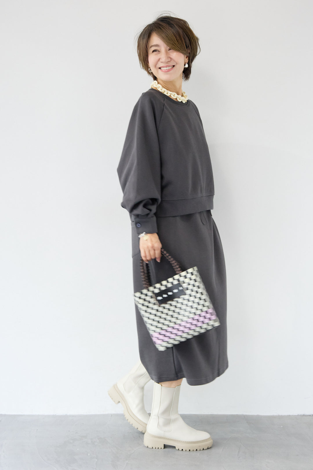 スウェットドッキングワンピース