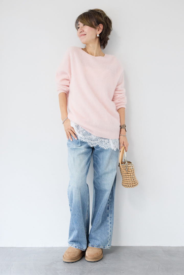 裾レースキャミソール