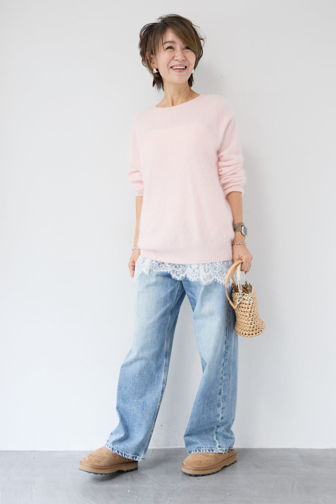 裾レースキャミソール