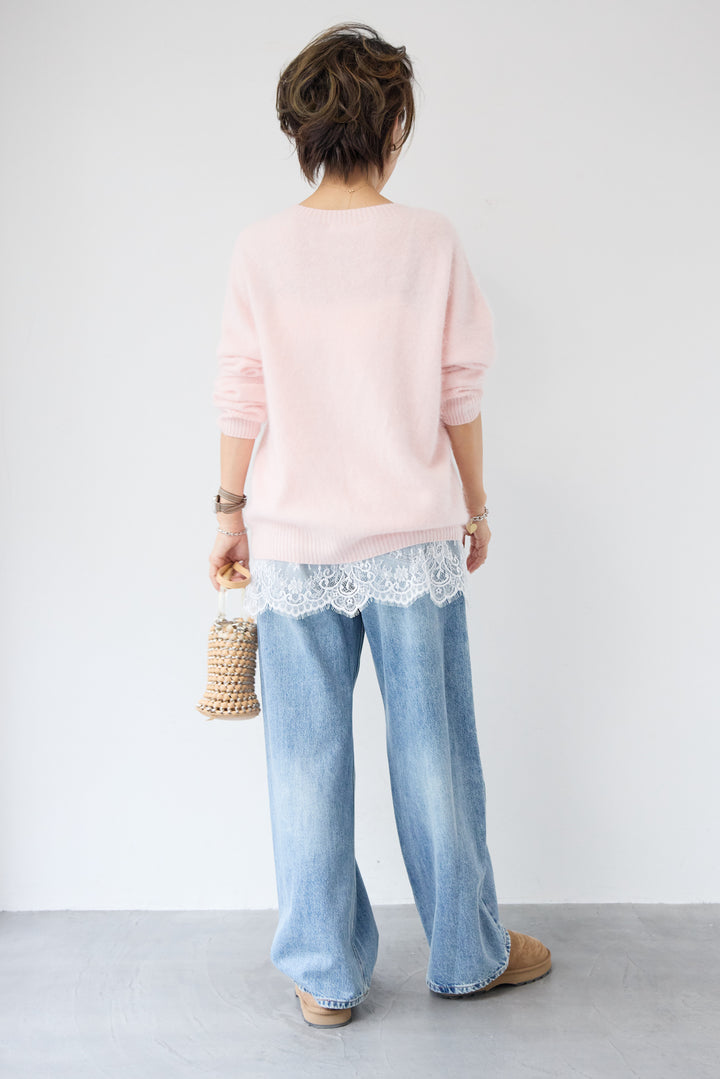 裾レースキャミソール