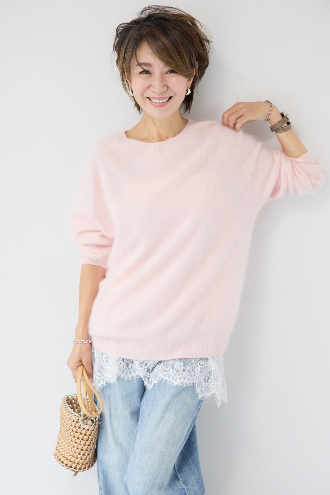 裾レースキャミソール