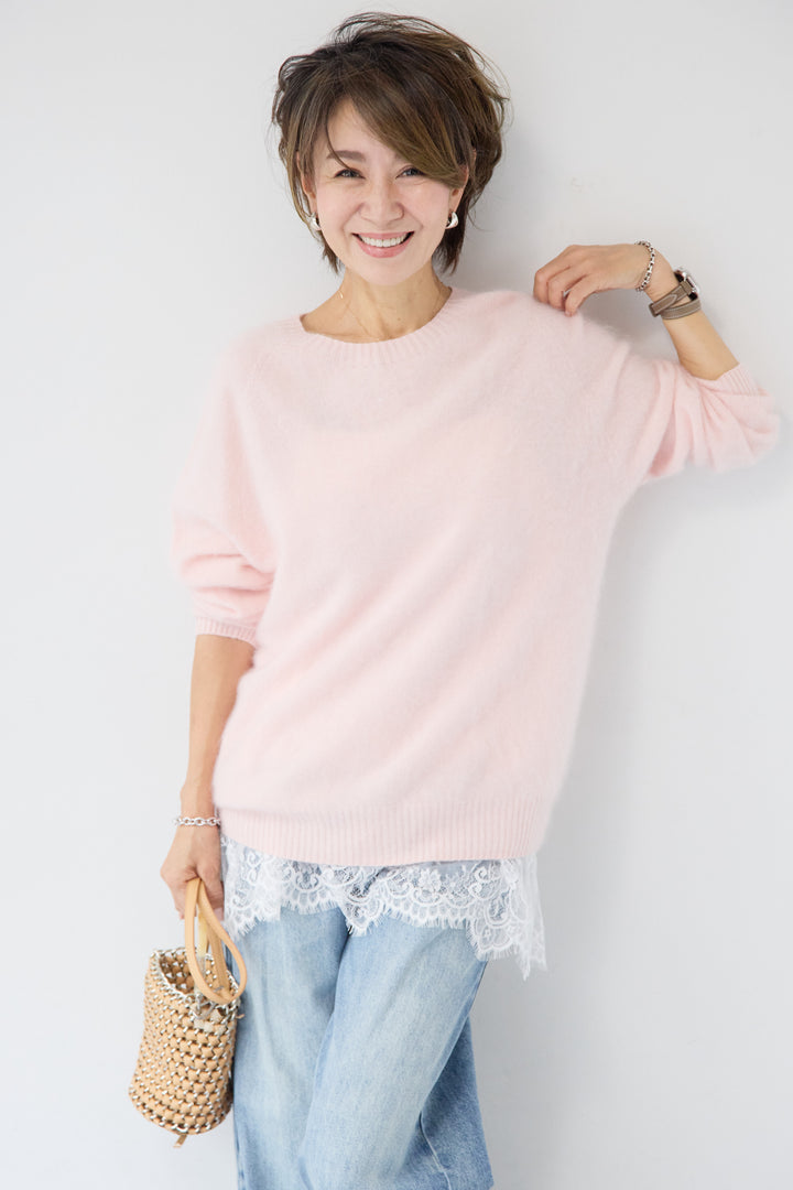 裾レースキャミソール