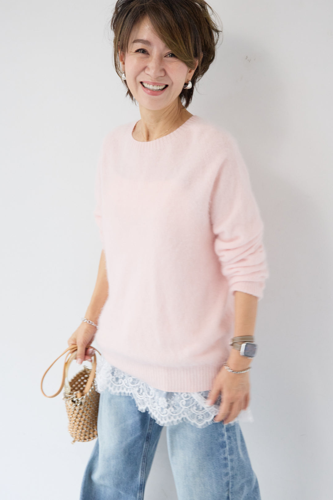 裾レースキャミソール