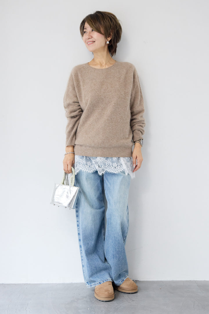 裾レースキャミソール