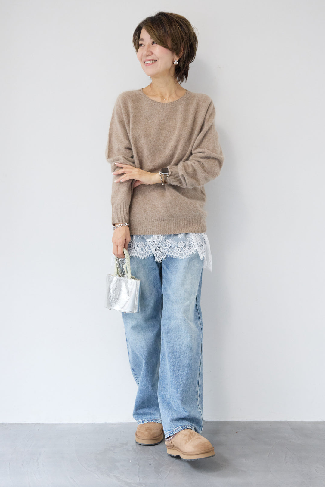 裾レースキャミソール