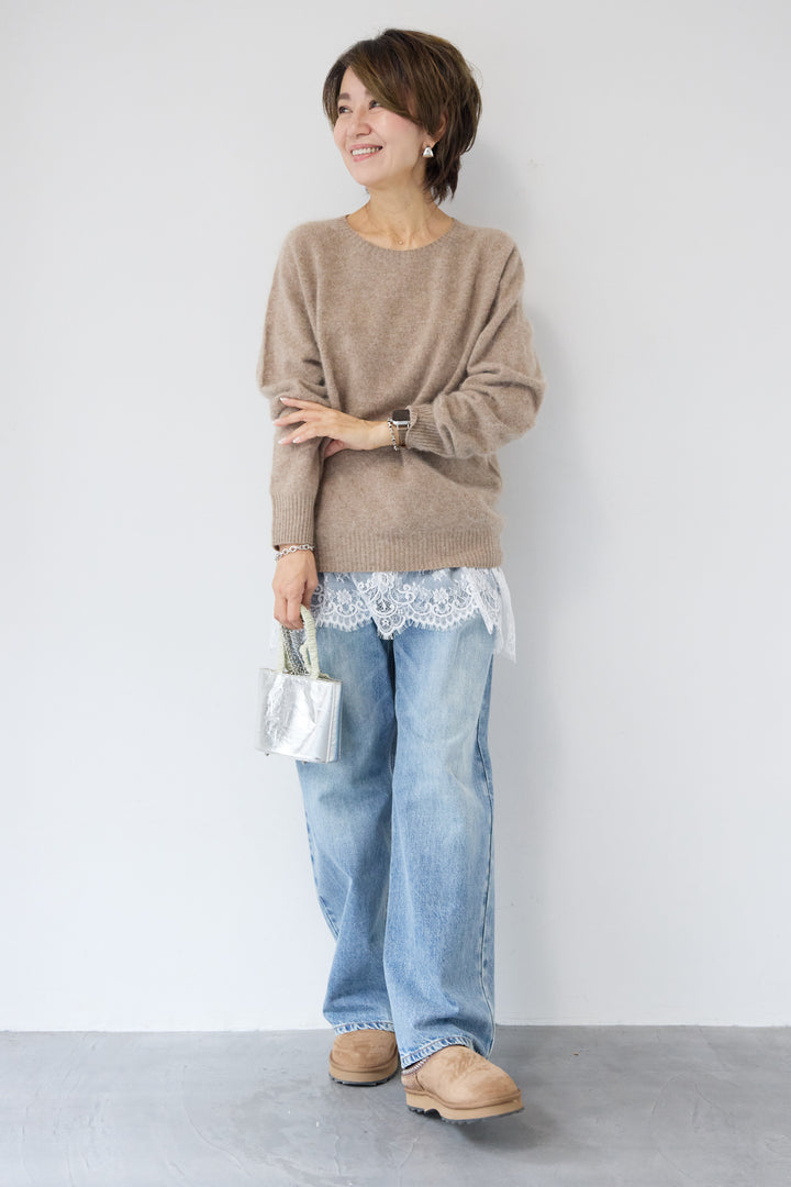 裾レースキャミソール