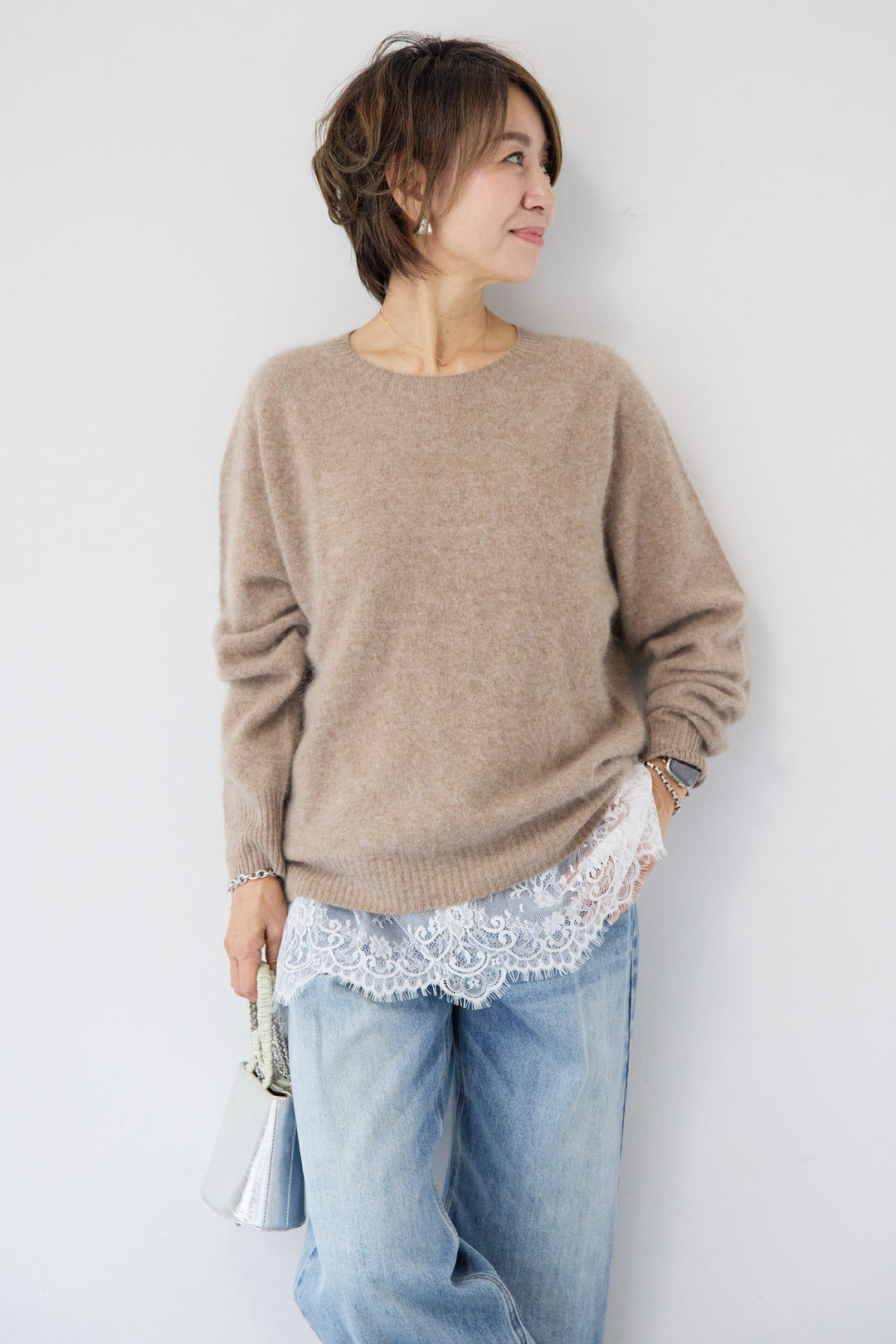 裾レースキャミソール