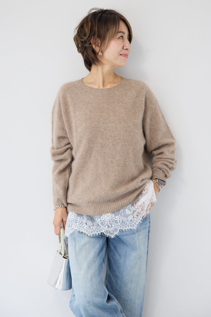 裾レースキャミソール