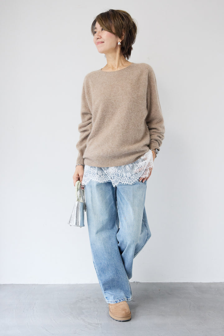 裾レースキャミソール