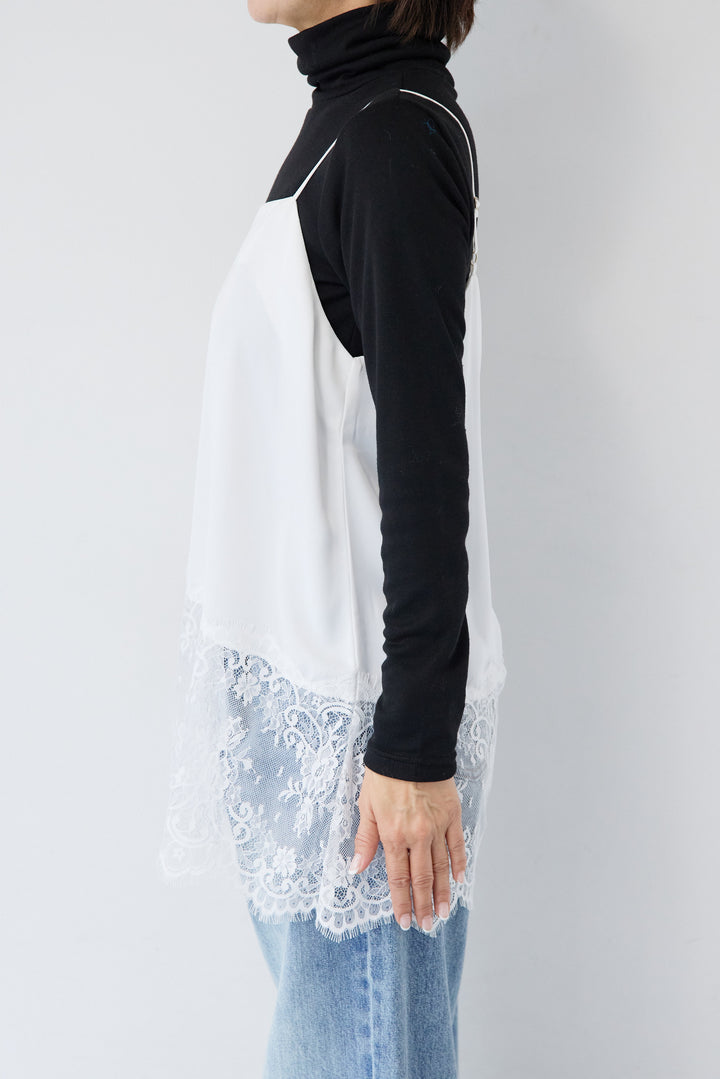 裾レースキャミソール