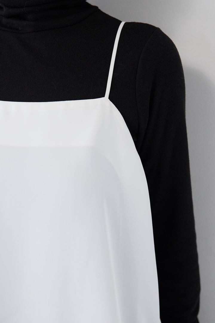 [SET]ふんわりシャギー ボートネックニットプルオーバー+裾レースキャミソール(2set)