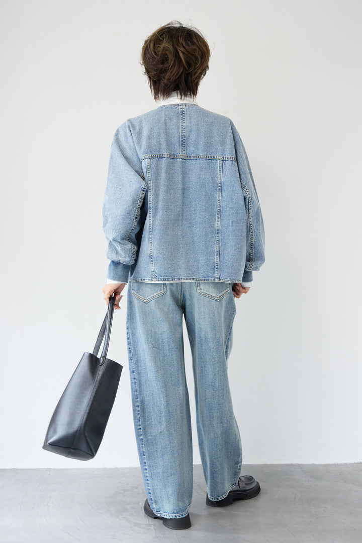Vネックオーバーサイズデニムジャケット