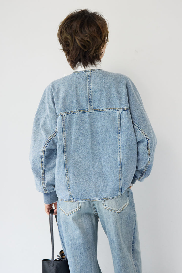 Vネックオーバーサイズデニムジャケット