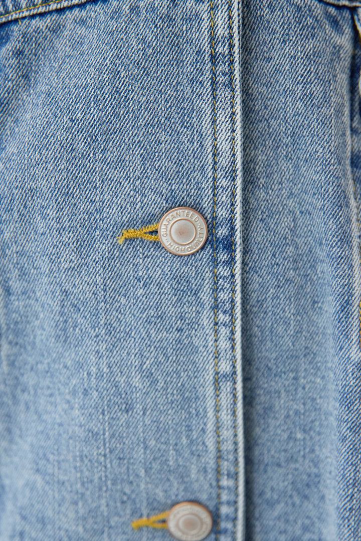 [SET]Vネックオーバーサイズデニムジャケット+ウォッシャブルコクーンデニムパンツ(2set)