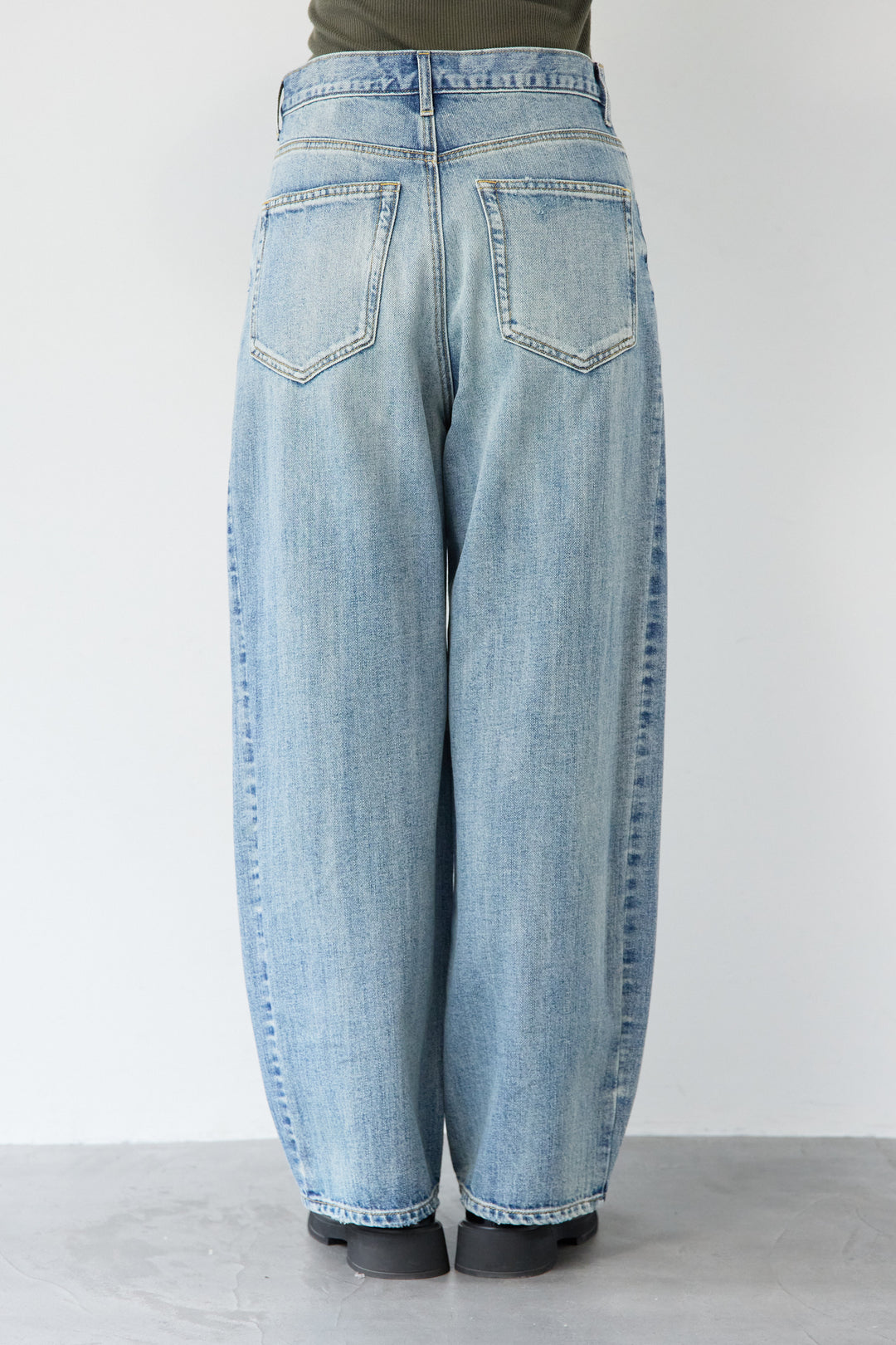 [SET]Vネックオーバーサイズデニムジャケット+ウォッシャブルコクーンデニムパンツ(2set)