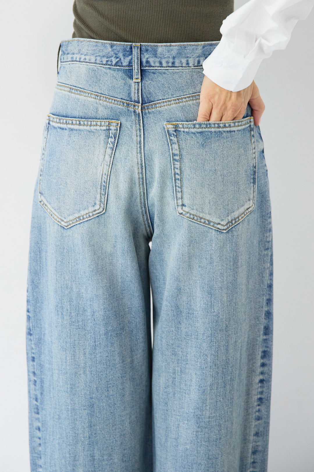 [SET]Vネックオーバーサイズデニムジャケット+ウォッシャブルコクーンデニムパンツ(2set)