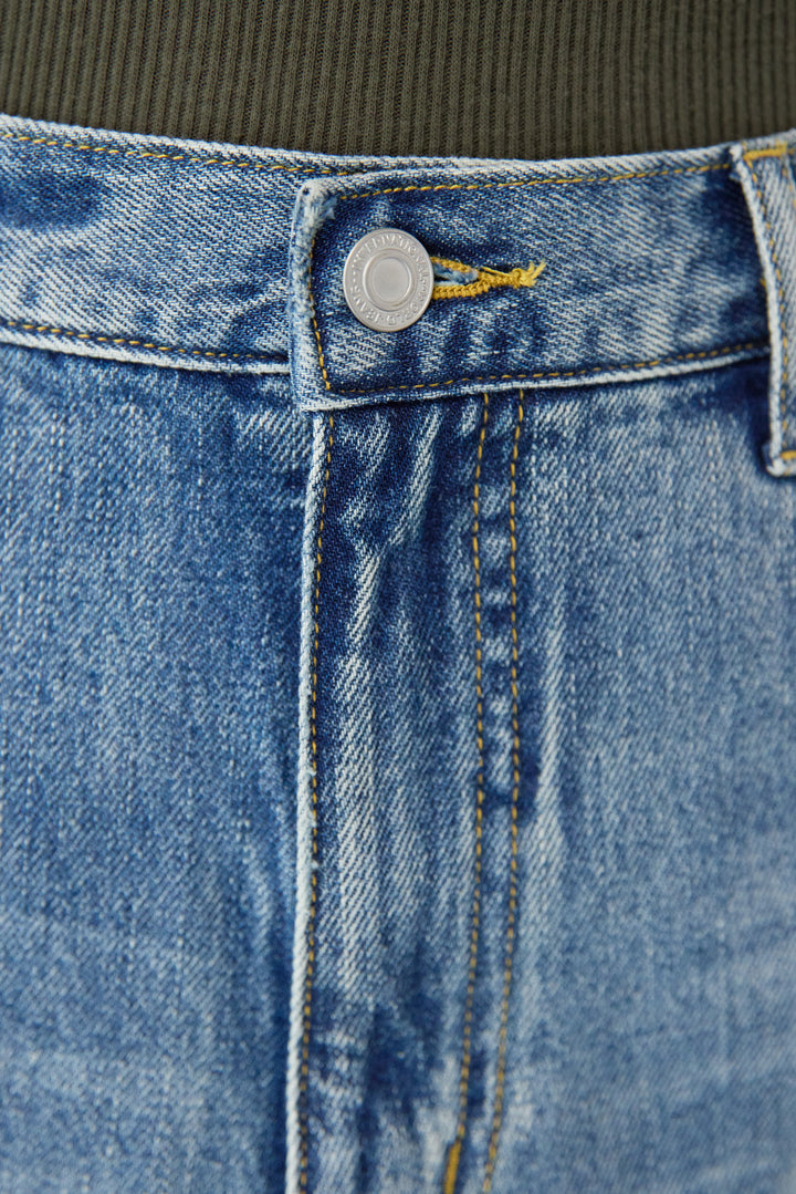 ウォッシャブルコクーンデニムパンツ