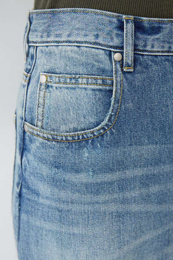 ウォッシャブルコクーンデニムパンツ