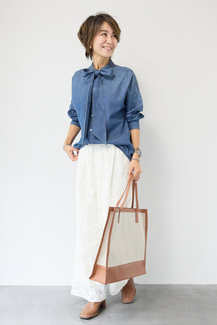 フラワーエンブロイダリーワイドパンツ