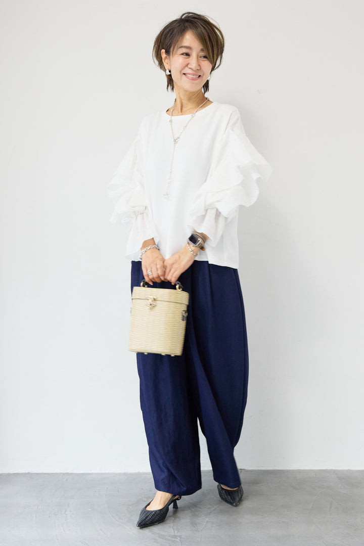ラッフルスリーブブラウス