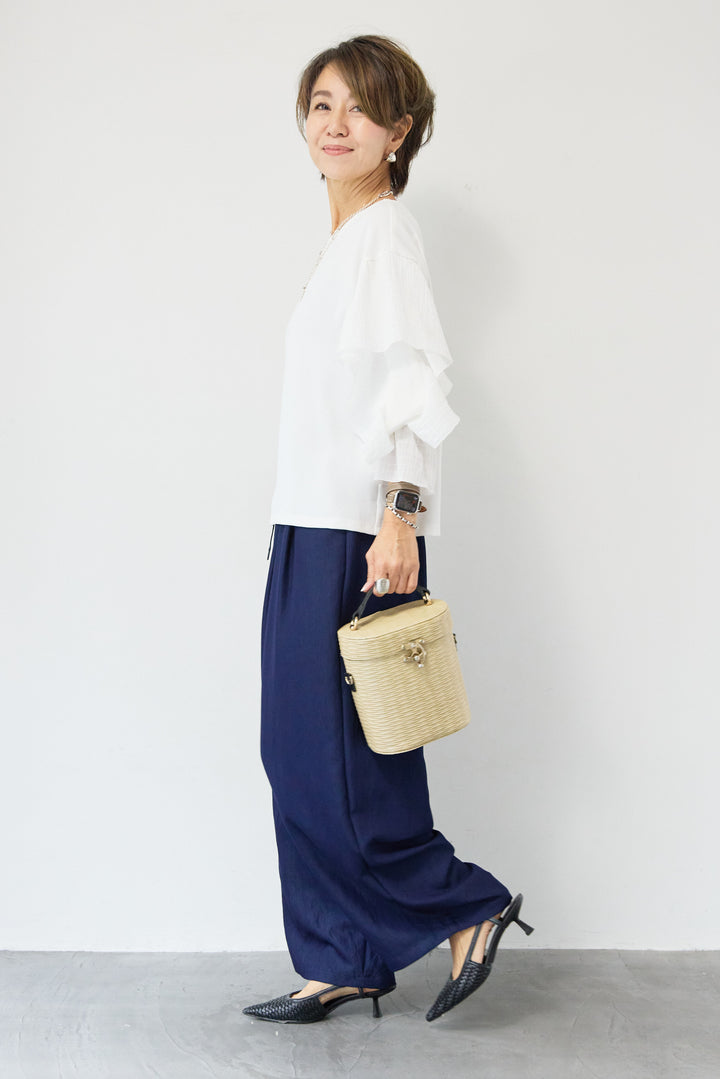 ラッフルスリーブブラウス